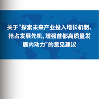 关于“探索未来产业投入增长机制、抢占发展先机，增强首都高质量发展内动力”的意见建议